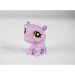 Littlest Pet Shop LPS Purple Hippo #2043 2011 Rollin' Fun Hasbro kidcore